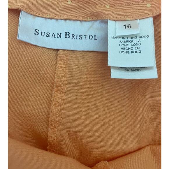 Susan‎ Bristol Pants Women 16 Orange Straight Leg Cotton Stretch Beachy Casual - Picture 2 of 9